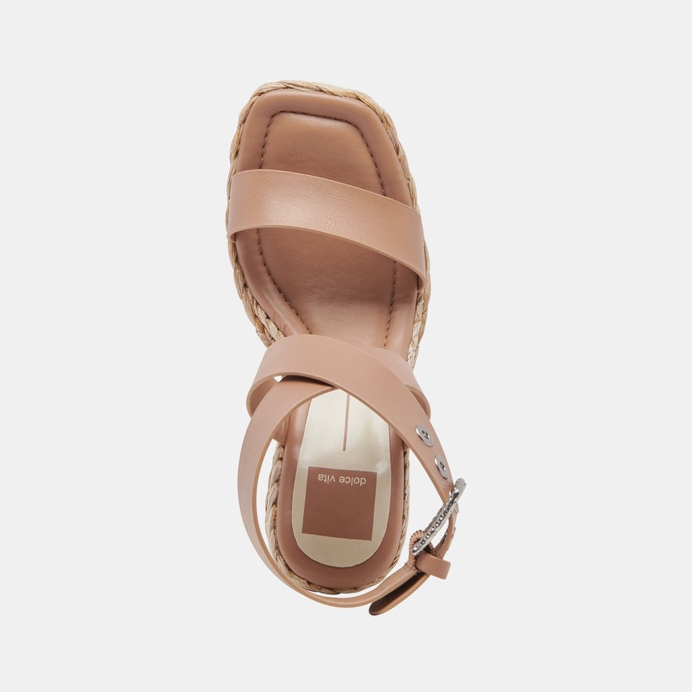Dolce Vita Aldona Braided Raffia Ankle Strap Wedge Sandal Belgium Sweet - Picture 6 of 15